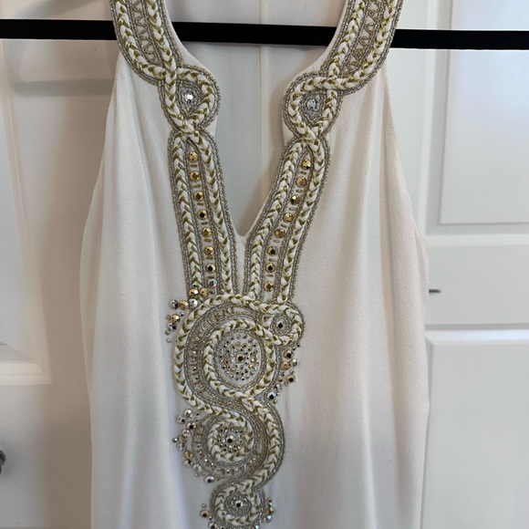 Lilly Pulitzer XS DRESS White with gold and silver embellishments - Picture 9 of 15